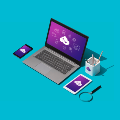 Laptop on desk