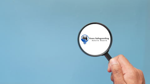 ESAB logo in magnify glass